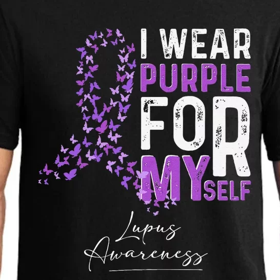 I Wear Purple For Myself Support Lupus Awareness Day Ribbon Pajama Set