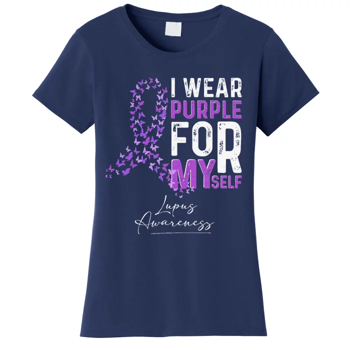 I Wear Purple For Myself Support Lupus Awareness Day Ribbon Women's T-Shirt