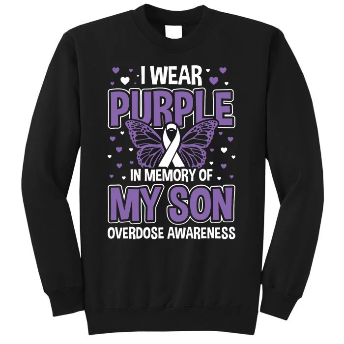 I Wear Purple In Memory Of My Son Overdose Awareness Sweatshirt