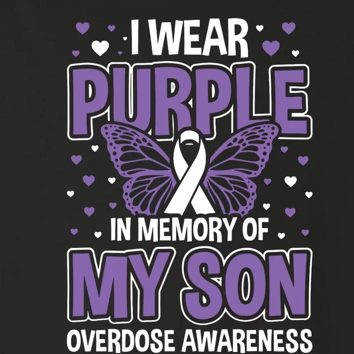 I Wear Purple In Memory Of My Son Overdose Awareness Toddler Long Sleeve Shirt