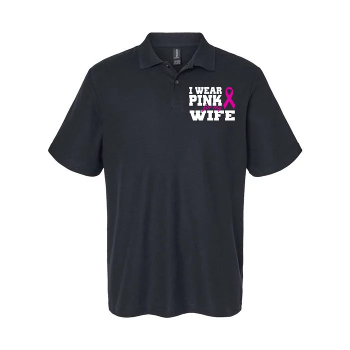 I Wear Pink For My Wife Breast Cancer Softstyle Adult Sport Polo