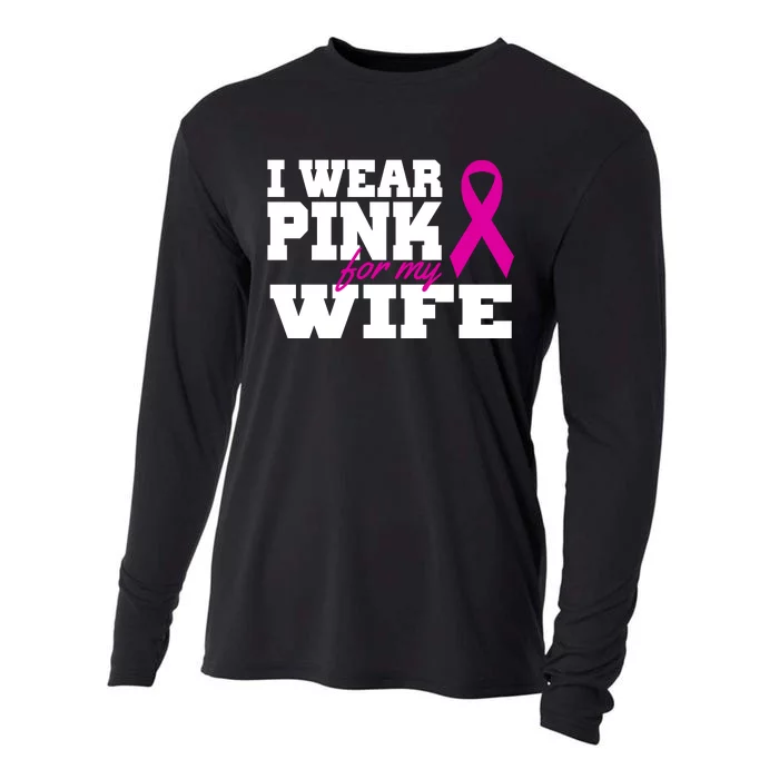 I Wear Pink For My Wife Breast Cancer Cooling Performance Long Sleeve Crew