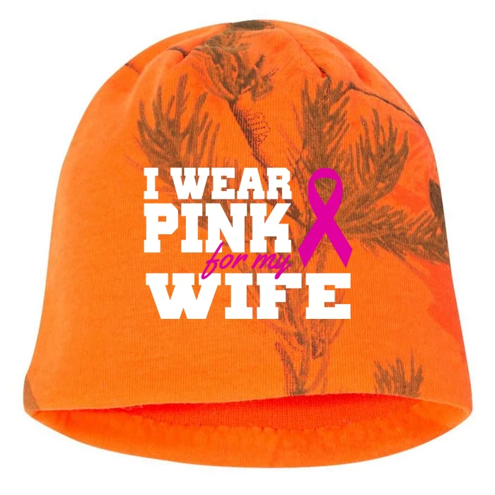 I Wear Pink For My Wife Breast Cancer Kati - Camo Knit Beanie