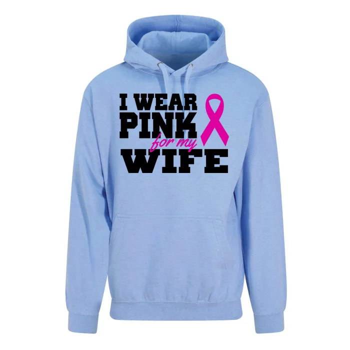 I Wear Pink For My Wife Breast Cancer Unisex Surf Hoodie