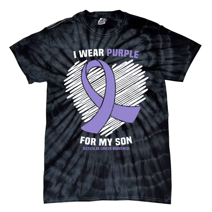 I Wear Purple For My Son Testicular Cancer Awareness Tie-Dye T-Shirt