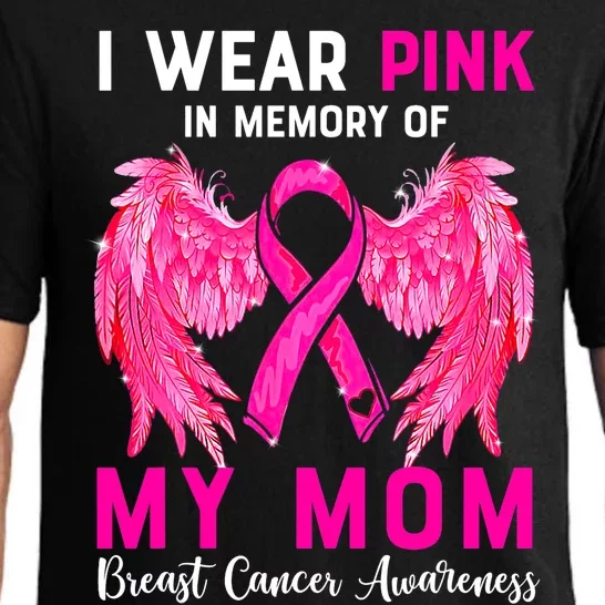 I Wear Pink For My Mom Breast Cancer Awareness Angel Wings Pajama Set