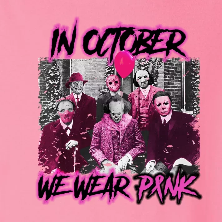 I Wear Pink For Breast Cancer In October Halloween Movies Toddler Long Sleeve Shirt