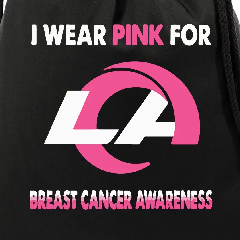 I Wear Pink For Breast Cancer Awareness Drawstring Bag