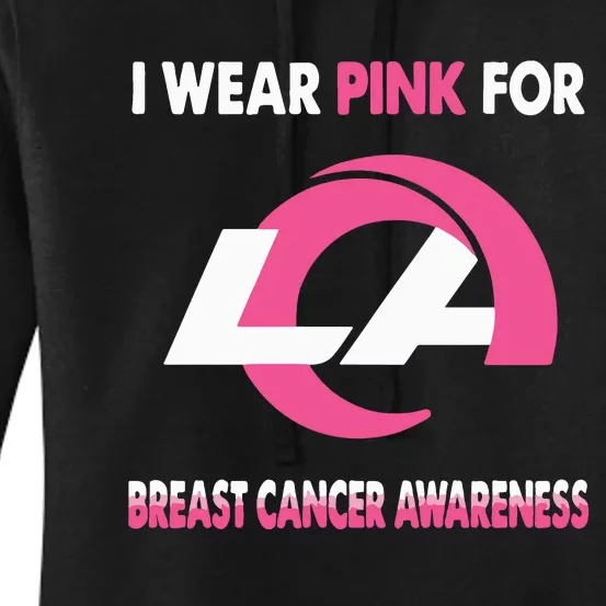 I Wear Pink For Breast Cancer Awareness Women's Pullover Hoodie