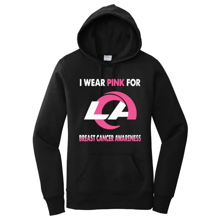 I Wear Pink For Breast Cancer Awareness Women's Pullover Hoodie