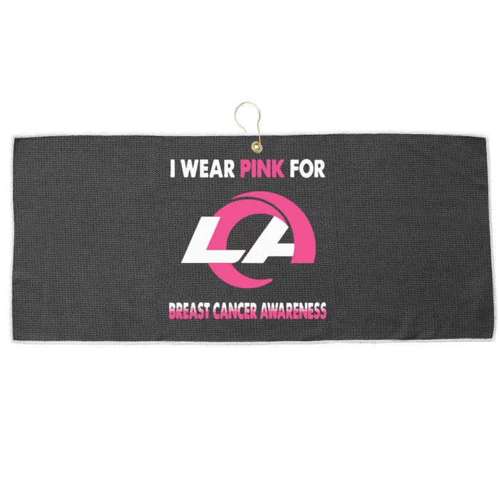 I Wear Pink For Breast Cancer Awareness Large Microfiber Waffle Golf Towel