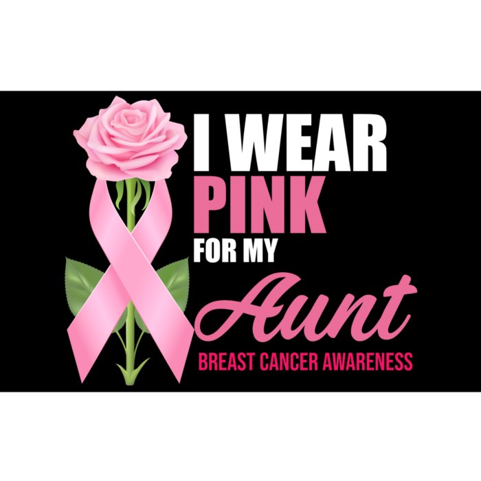 I Wear Pink For My Aunt Breast Cancer Floral Ribbon Bumper Sticker