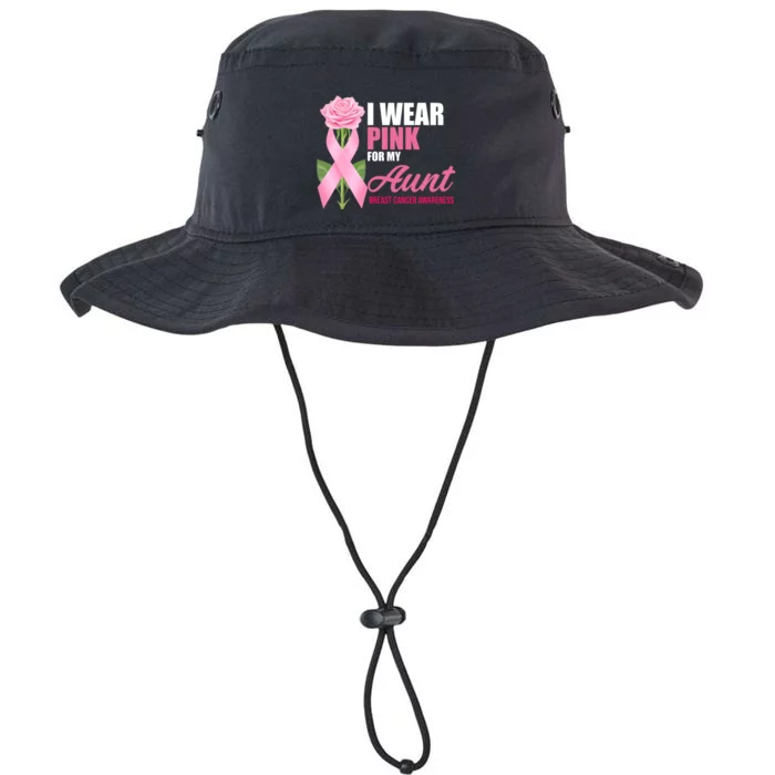 I Wear Pink For My Aunt Breast Cancer Floral Ribbon Legacy Cool Fit Booney Bucket Hat