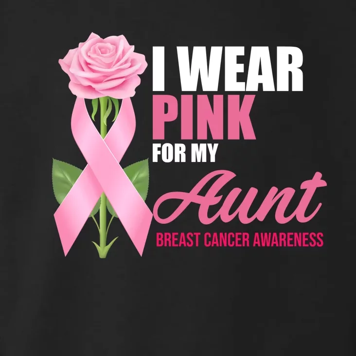 I Wear Pink For My Aunt Breast Cancer Floral Ribbon Toddler Hoodie