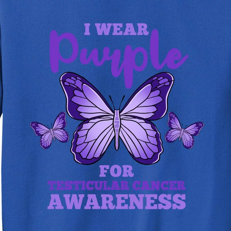 I Wear Purple For Testicular Cancer Awareness Funny Gift Tall Sweatshirt