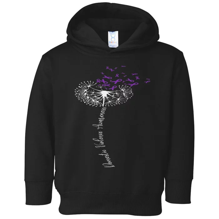 I Wear Purple For Domestic Violence Awareness Purple Ribbon Toddler Hoodie