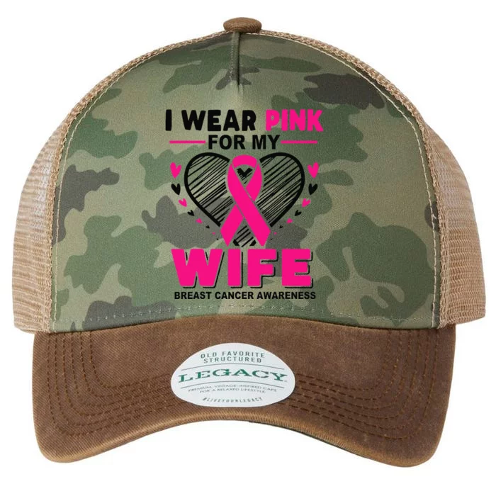 I Wear Pin.K For My Wife Breast Cancer Awareness Supporter Legacy Tie Dye Trucker Hat