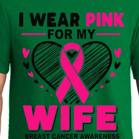 I Wear Pin.K For My Wife Breast Cancer Awareness Supporter Pajama Set