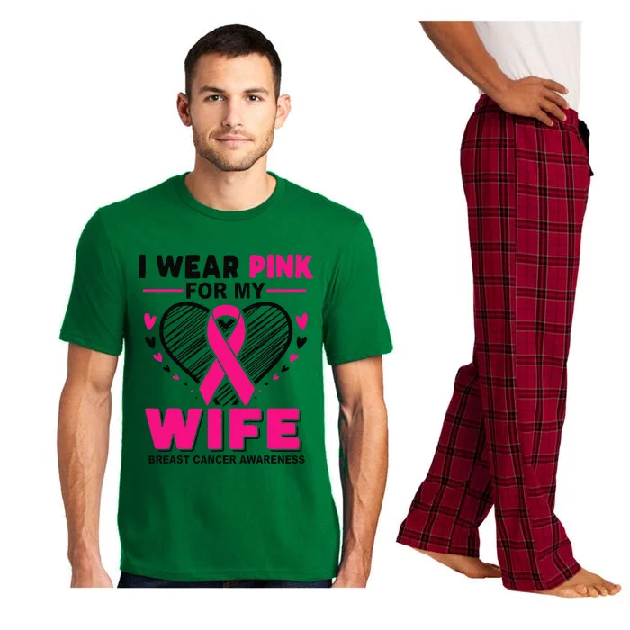 I Wear Pin.K For My Wife Breast Cancer Awareness Supporter Pajama Set