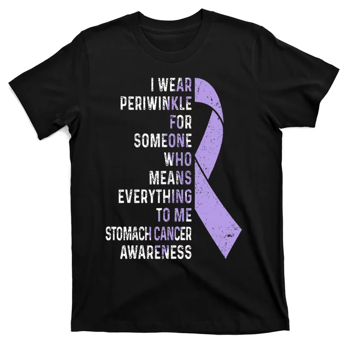 I Wear Periwinkle Ribbon Stomach Cancer Awareness Support T-Shirt