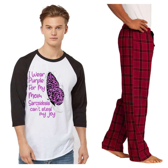 I Wear Purple For Mom Sarcoidosis Awareness Month Great Gift Raglan Sleeve Pajama Set