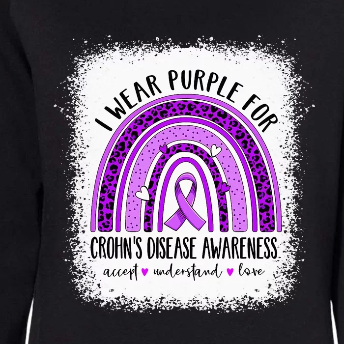 I Wear Purple For Crohn's Disease Awareness Ribbon Womens California Wash Sweatshirt