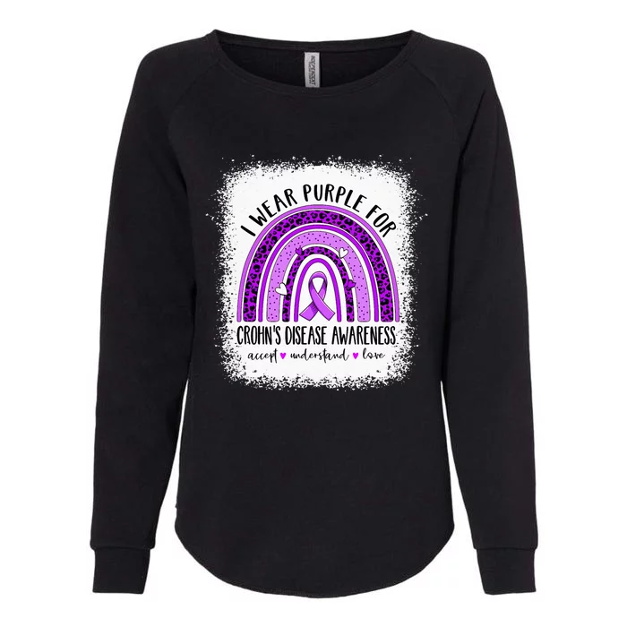 I Wear Purple For Crohn's Disease Awareness Ribbon Womens California Wash Sweatshirt