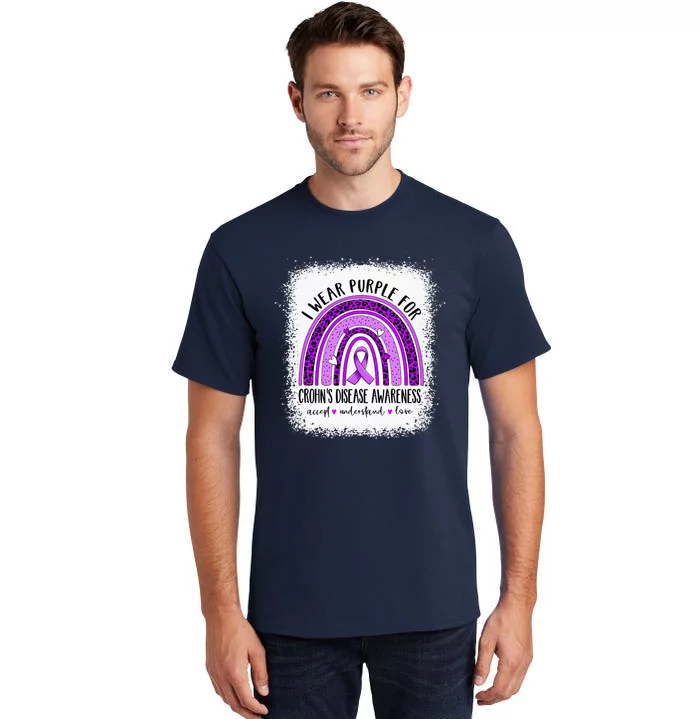 I Wear Purple For Crohn's Disease Awareness Ribbon Tall T-Shirt