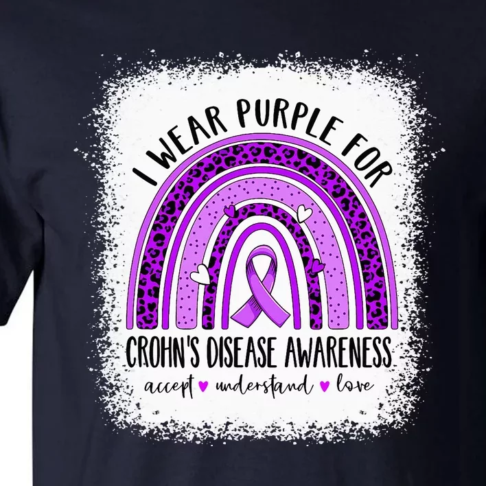 I Wear Purple For Crohn's Disease Awareness Ribbon Tall T-Shirt