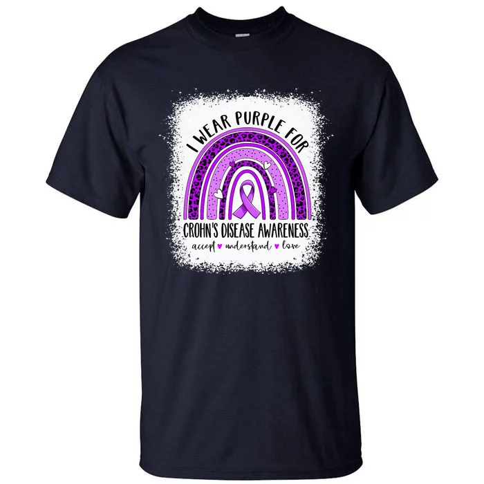 I Wear Purple For Crohn's Disease Awareness Ribbon Tall T-Shirt