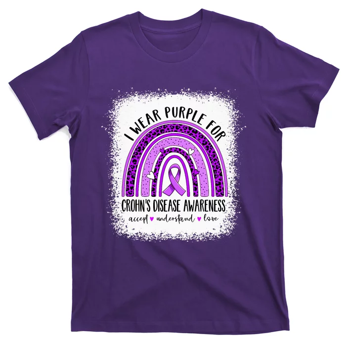 I Wear Purple For Crohn's Disease Awareness Ribbon T-Shirt