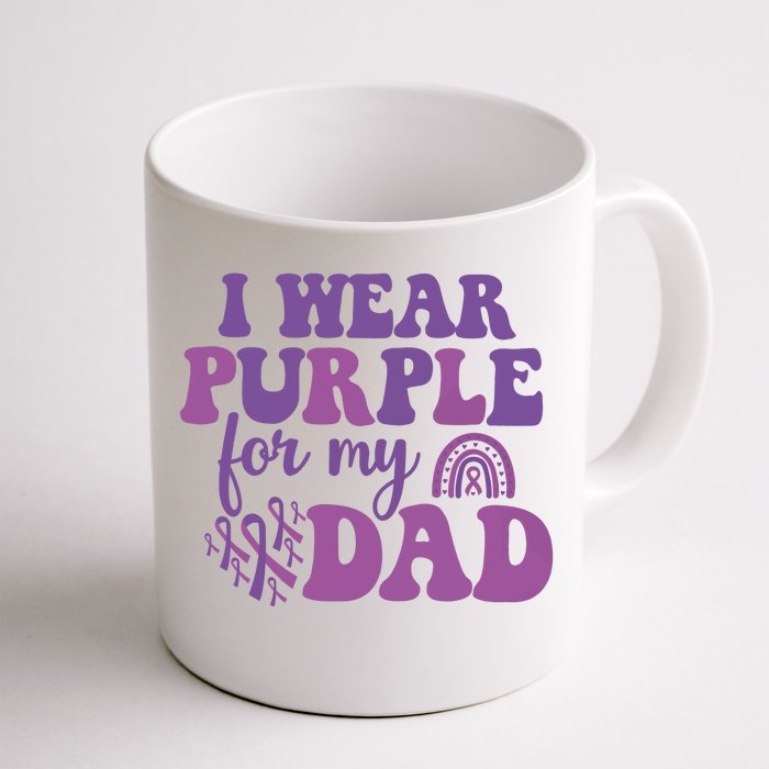 I Wear Purple For My Dad Purple Ribbon Front & Back Coffee Mug