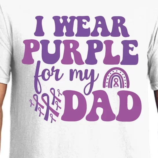 I Wear Purple For My Dad Purple Ribbon Pajama Set