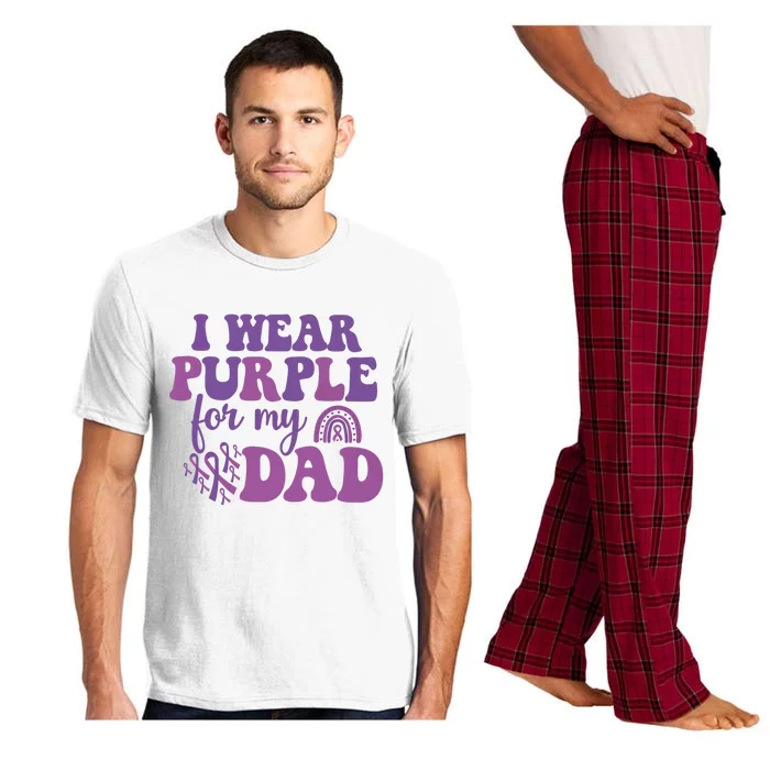 I Wear Purple For My Dad Purple Ribbon Pajama Set