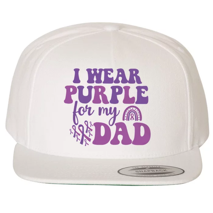 I Wear Purple For My Dad Purple Ribbon Wool Snapback Cap