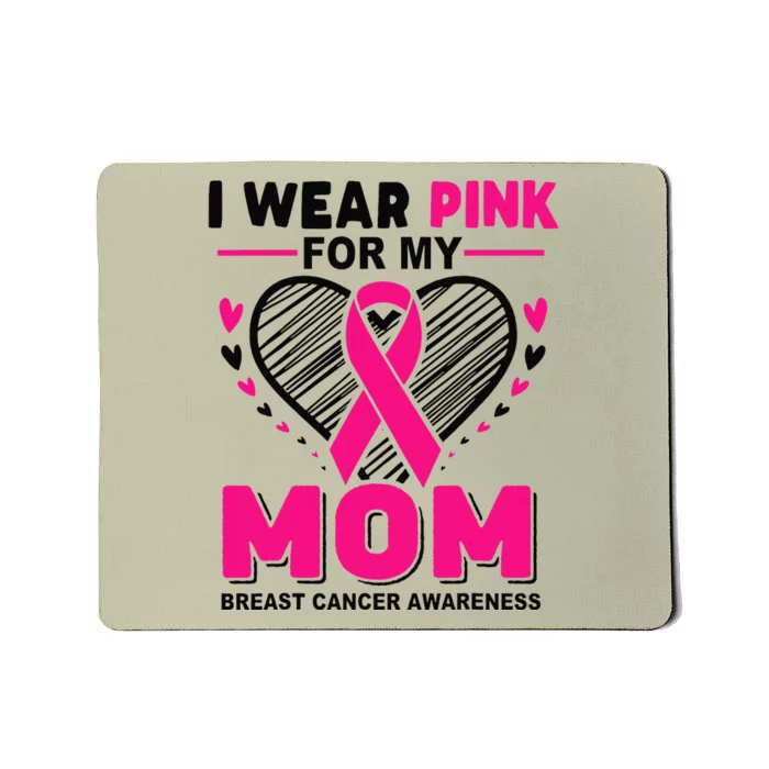 I Wear Pin.K For My Mom Breast Cancer Awareness Supporter Mousepad