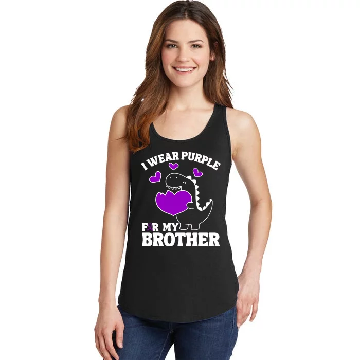 I Wear Purple For My Brother Epilepsy Awareness Ladies Essential Tank