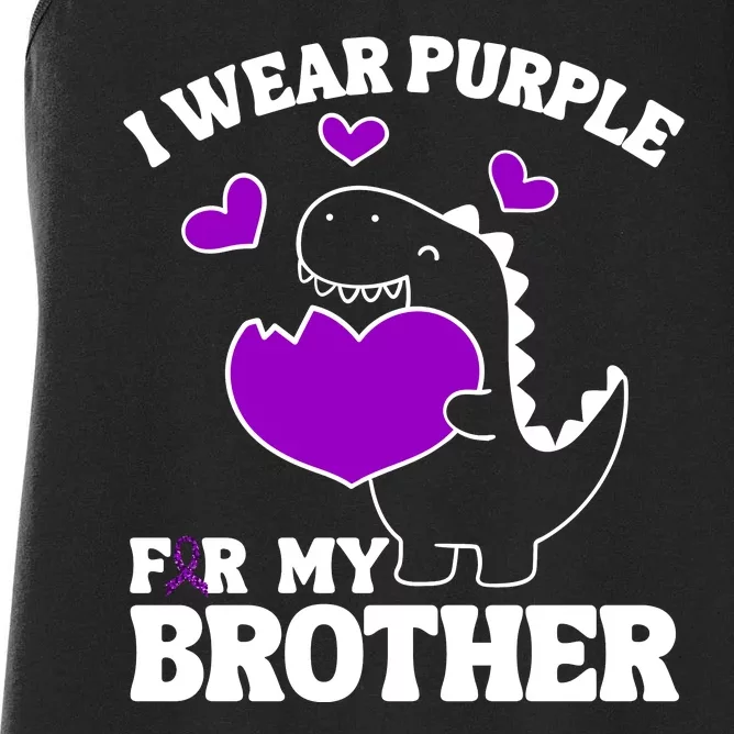 I Wear Purple For My Brother Epilepsy Awareness Women's Racerback Tank