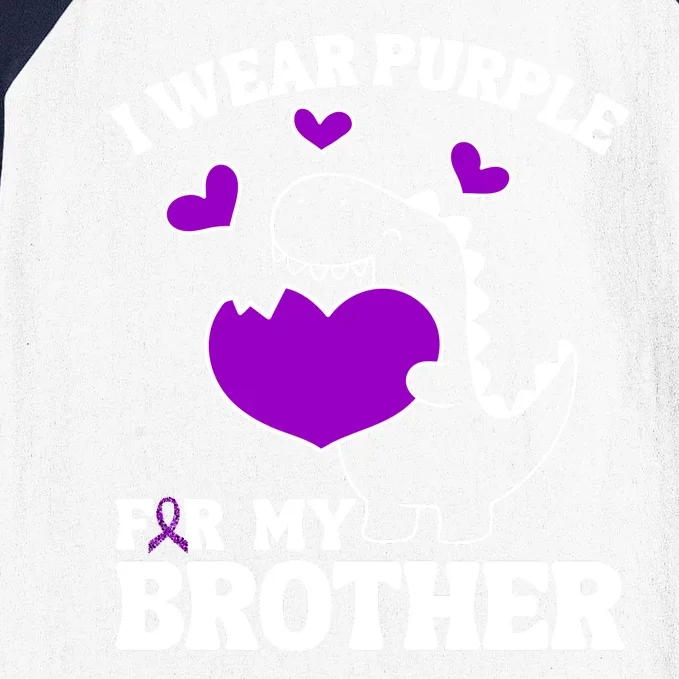 I Wear Purple For My Brother Epilepsy Awareness Baseball Sleeve Shirt