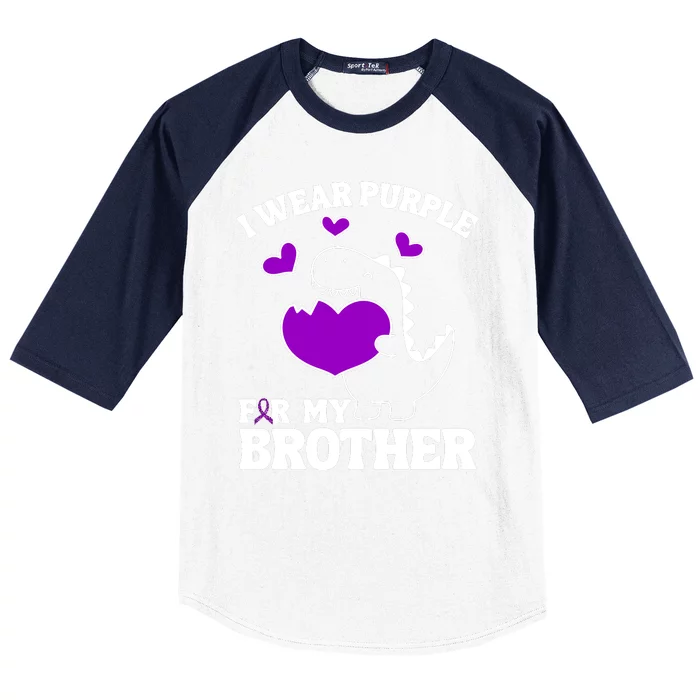 I Wear Purple For My Brother Epilepsy Awareness Baseball Sleeve Shirt