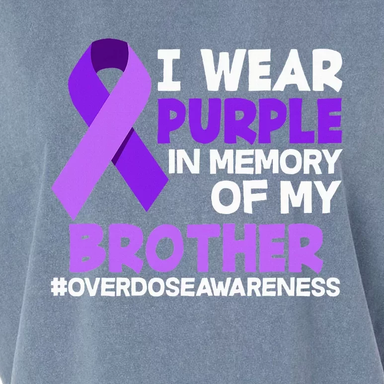 I Wear Purple In Memory Of My Brother Overdose Awareness Garment-Dyed Women's Muscle Tee