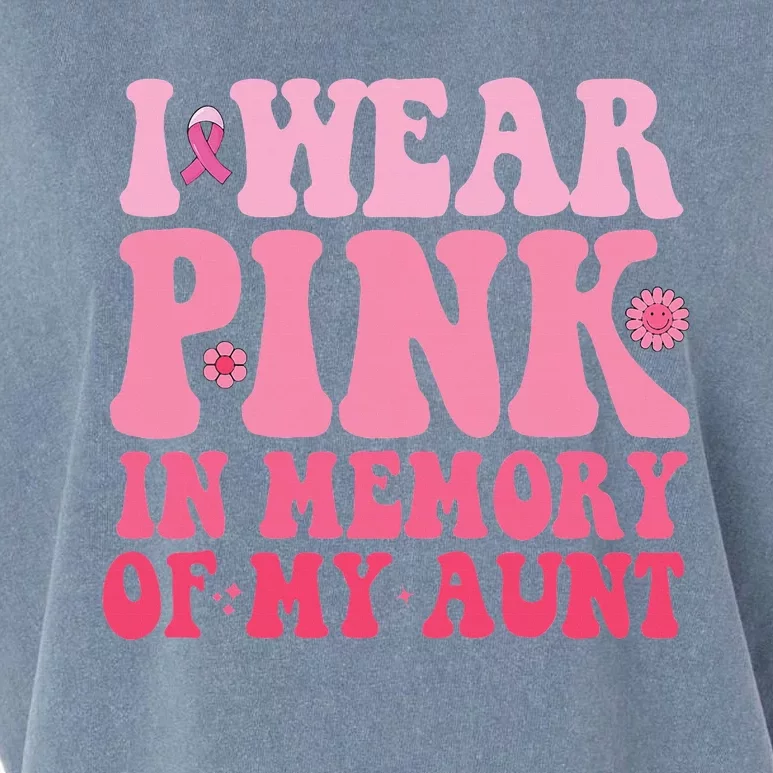 I Wear Pink In Memory Of My Aunt Breast Cancer Aunt Awarenes Garment-Dyed Women's Muscle Tee