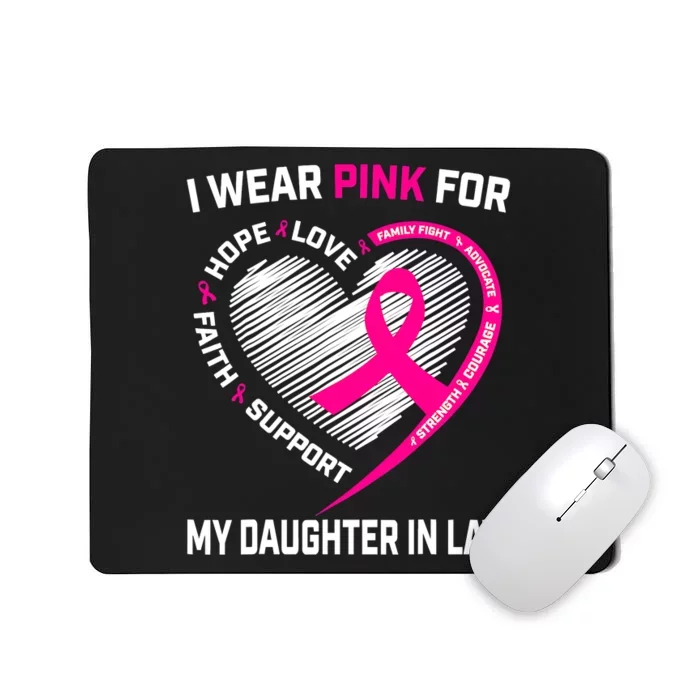 I Wear Pink For My Daughter In Law Breast Cancer Awareness Mousepad