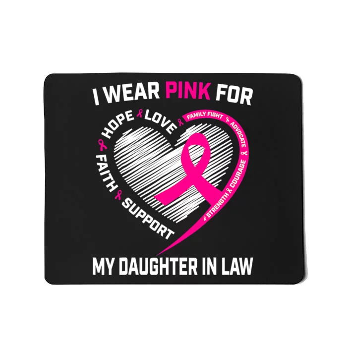 I Wear Pink For My Daughter In Law Breast Cancer Awareness Mousepad