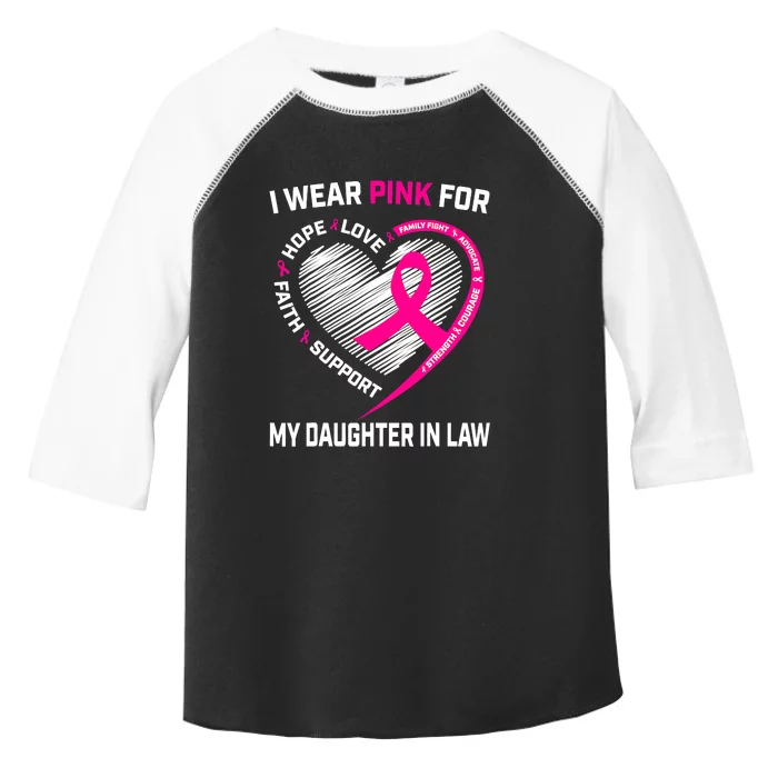 I Wear Pink For My Daughter In Law Breast Cancer Awareness Toddler Fine Jersey T-Shirt