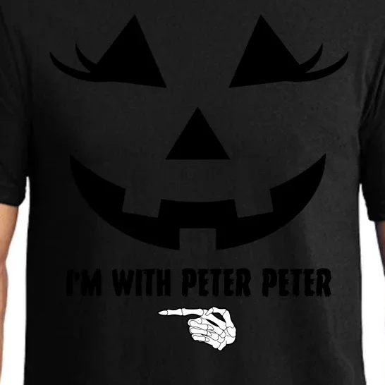 I'm With Peter Peter Funny Halloween Skeleton Hand Pajama Set