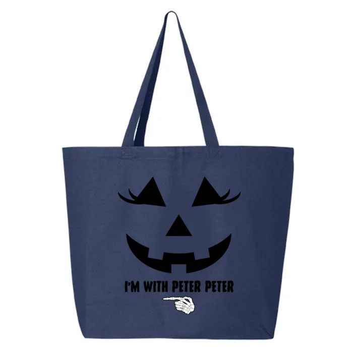 I'm With Peter Peter Funny Halloween Skeleton Hand 25L Jumbo Tote