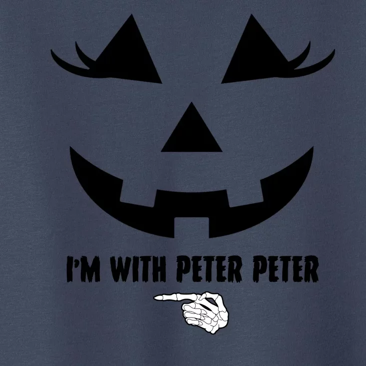 I'm With Peter Peter Funny Halloween Skeleton Hand Toddler T-Shirt