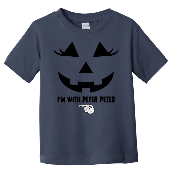 I'm With Peter Peter Funny Halloween Skeleton Hand Toddler T-Shirt