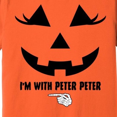 I'm With Peter Peter Funny Halloween Skeleton Hand Premium T-Shirt